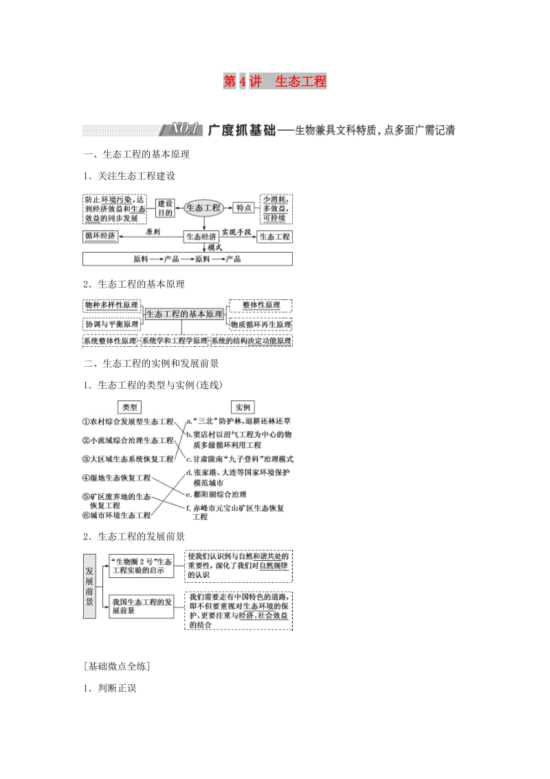 （通用版）2020版高考生物一轮复习 第4讲 生态工程学案（含解析）（选修3）.doc_第1页