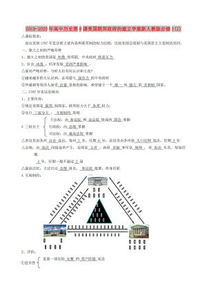 2019-2020年高中历史第8课美国联邦政府的建立学案新人教版必修1(I).doc