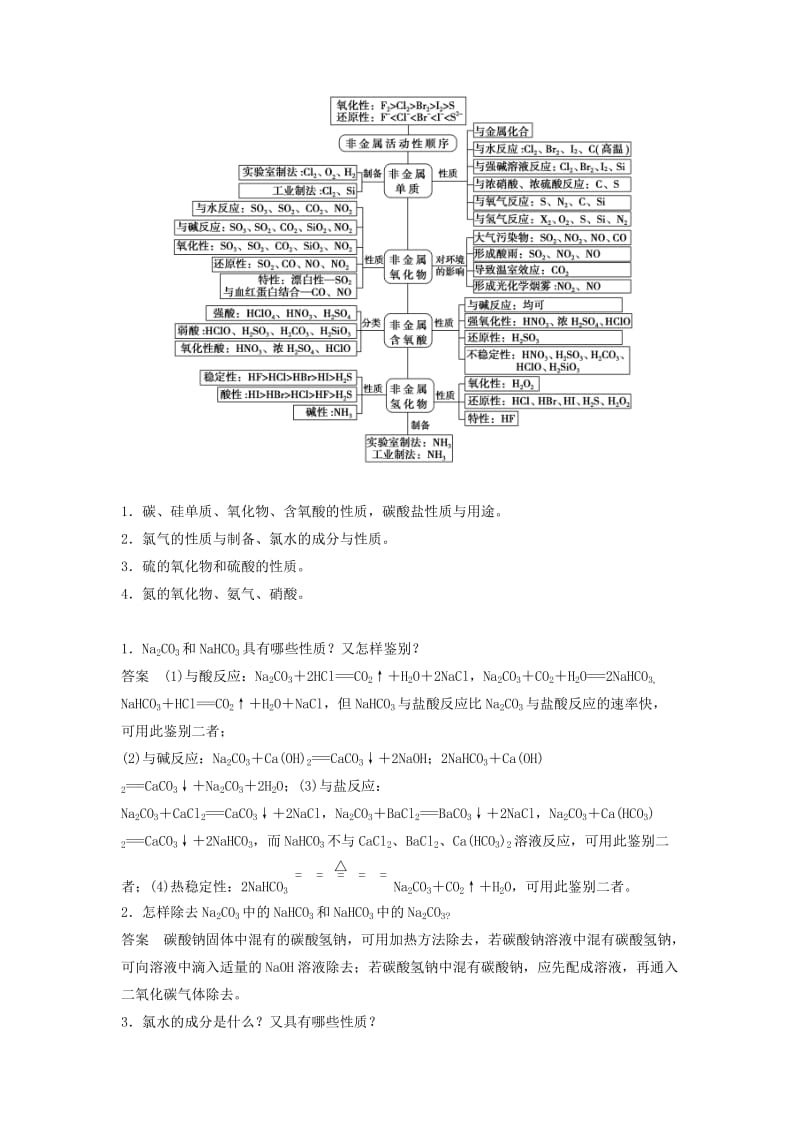 2019-2020年高考化学二轮复习 专题九 非金属元素及其化合物知能方法大提升.doc_第2页