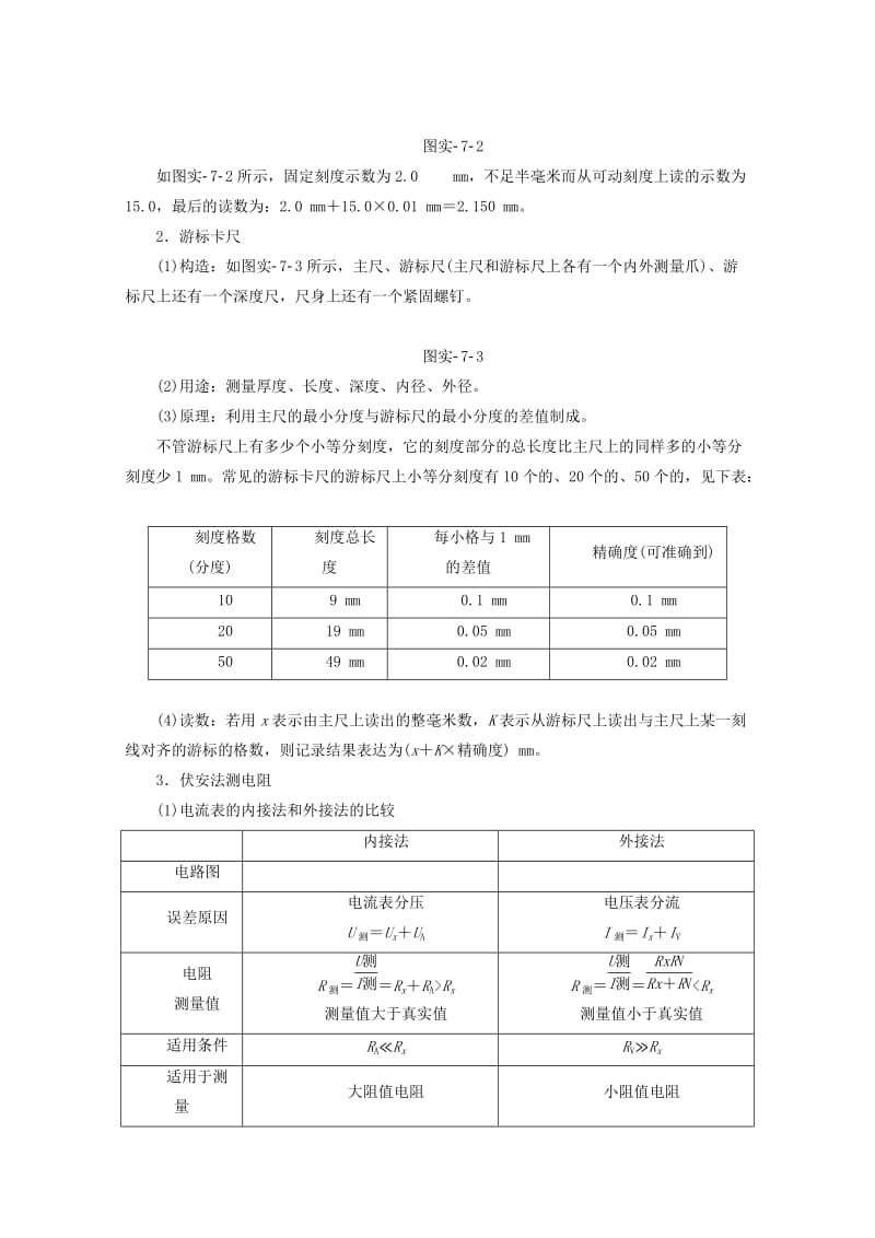 2019-2020年高考物理一轮复习实验七测定金属的电阻率练习使用螺旋测微器教学案.doc_第2页