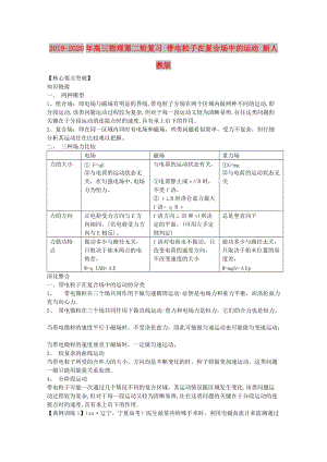 2019-2020年高三物理第二輪復(fù)習(xí) 帶電粒子在復(fù)合場中的運動 新人教版.doc