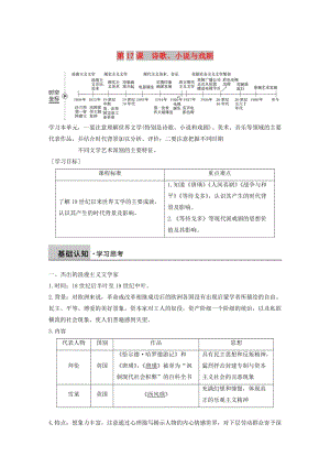 2018-2019學(xué)年高中歷史 第四單元 19世紀(jì)以來(lái)的世界文化 第17課 詩(shī)歌、小說(shuō)與戲劇學(xué)案 岳麓版必修3.doc