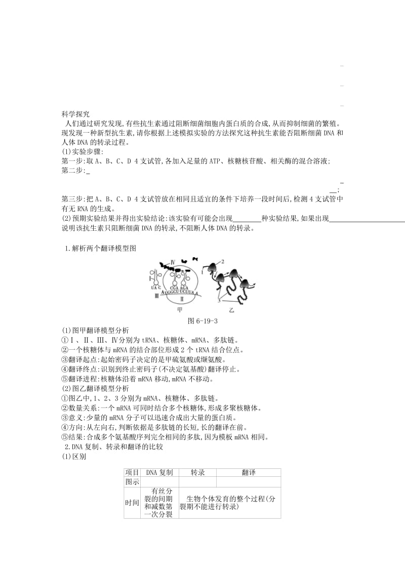 2019版高考生物一轮复习 第6单元 遗传的分子基础 第19讲 基因的表达学案 苏教版.doc_第2页