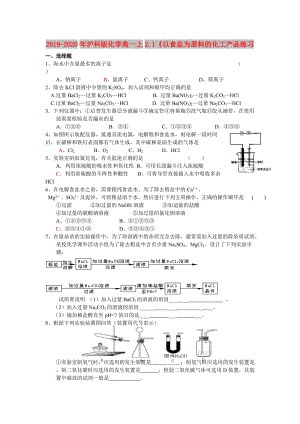 2019-2020年滬科版化學(xué)高一上2.1《以食鹽為原料的化工產(chǎn)品練習(xí).doc