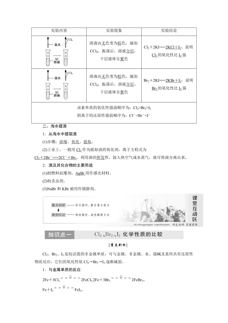 2019-2020年高一化学鲁科版必修1教学案：第3章 第4节 第2课时 溴与海水提溴 Word版含解析.doc_第2页