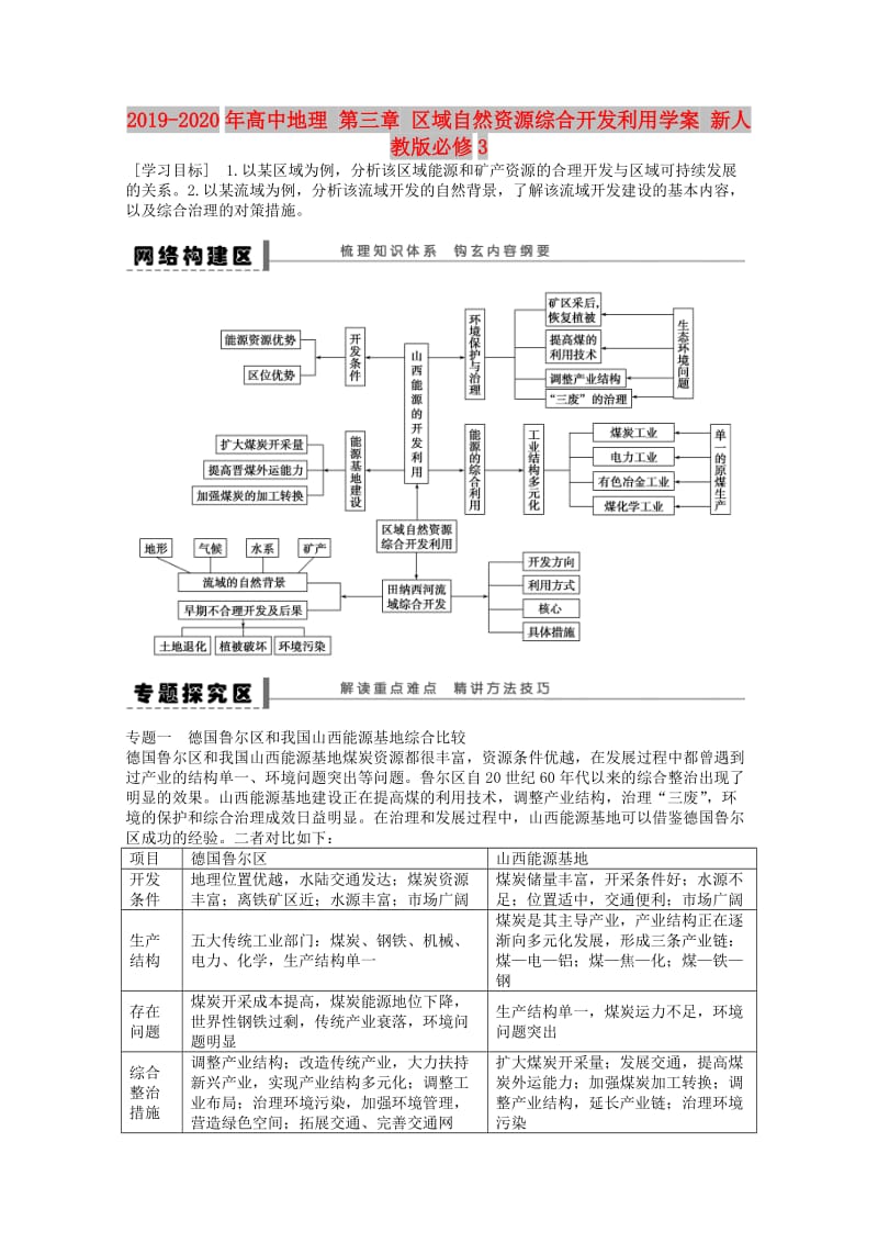 2019-2020年高中地理 第三章 区域自然资源综合开发利用学案 新人教版必修3.doc_第1页