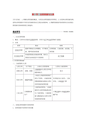 2018-2019版高中地理 第四單元 從人地關(guān)系看資源與環(huán)境 4.1 自然資源與人類(lèi)學(xué)案 魯教版必修1.doc