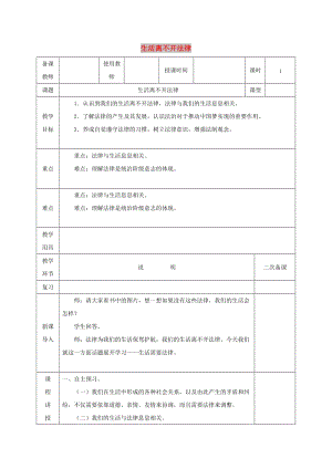 七年級道德與法治下冊 第四單元 走進法治天地 第九課 法律在我們身邊 第1框 生活離不開法律教案 新人教版.doc