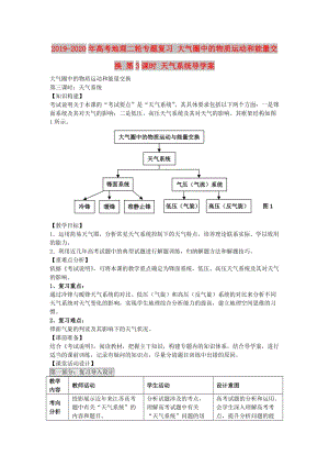 2019-2020年高考地理二輪專題復(fù)習(xí) 大氣圈中的物質(zhì)運動和能量交換 第3課時 天氣系統(tǒng)導(dǎo)學(xué)案.doc