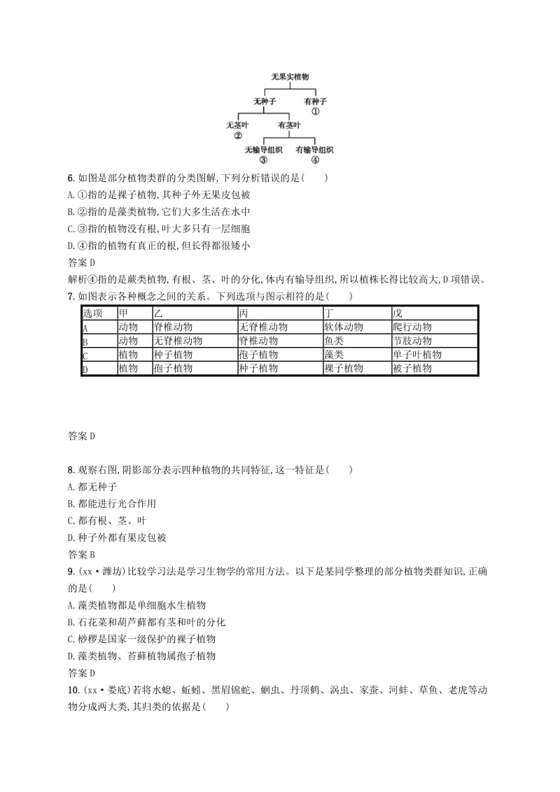 课标通用甘肃省2019年中考生物总复习单元检测六.doc_第2页