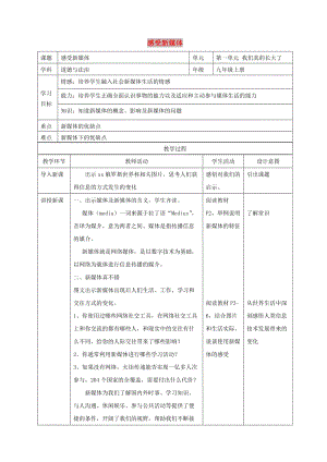 九年級(jí)道德與法治上冊(cè) 第一單元 我們真的長(zhǎng)大了 第一課 新媒體 新生活教案 人民版.doc