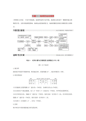 （全國(guó)通用）2018版高考地理二輪復(fù)習(xí) 第二部分 專題通關(guān)攻略 專題一 地球的運(yùn)動(dòng)規(guī)律學(xué)案.doc