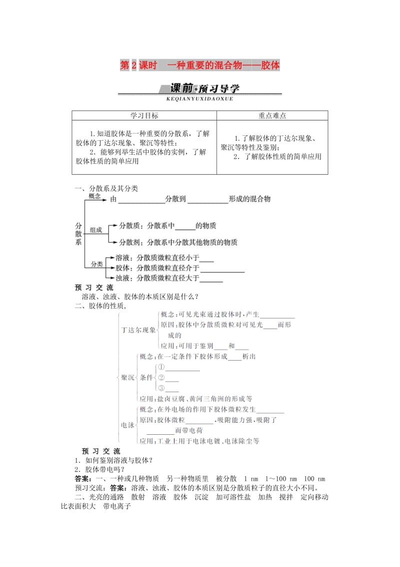 高中化学 第二章 元素与物质世界 第1节 元素与物质的分类 第2课时学案 鲁科版必修1.doc_第1页