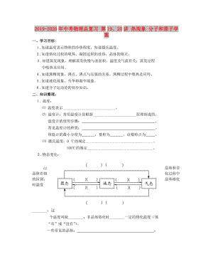 2019-2020年中考物理總復習 第19、20講 熱現(xiàn)象 分子和原子學案.doc