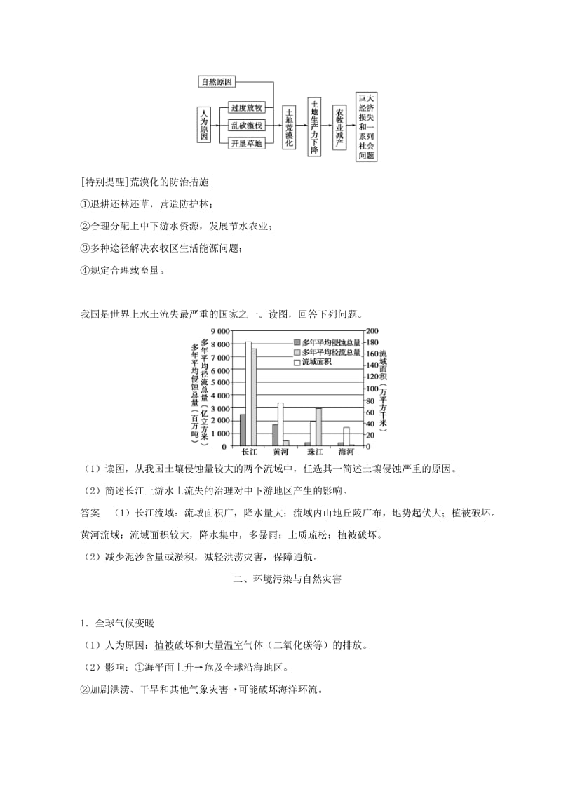 2018秋高中地理 第一章 自然灾害概述 1.3 人类活动与自然灾害学案 湘教版选修5.doc_第2页