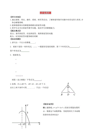 中考數(shù)學(xué)專題復(fù)習(xí) 探索性問題復(fù)習(xí)學(xué)案 （新版）新人教版.doc