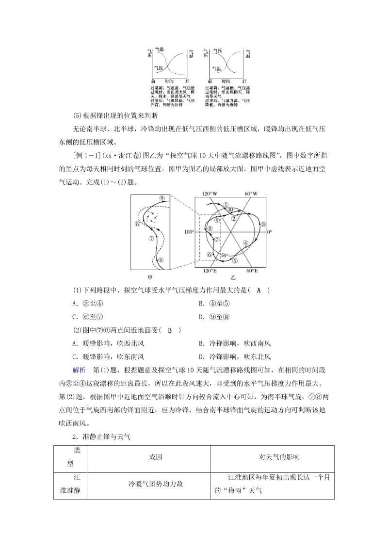 2019-2020年高考地理大一轮复习第二章地球上的大气第8讲常见天气系统优选学案.doc_第3页