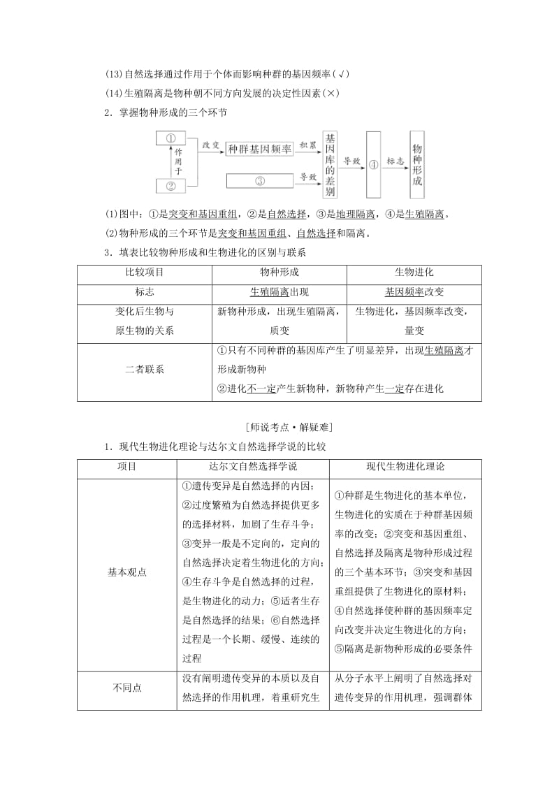 （江苏专版）2020版高考生物一轮复习 第三单元 第3讲 现代生物进化理论讲义（含解析）（必修2）.doc_第2页