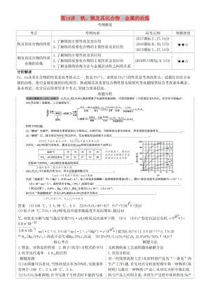 2019高考化學(xué)一輪復(fù)習(xí) 第14講 鐵、銅及其化合物 金屬的冶煉講練結(jié)合學(xué)案.doc