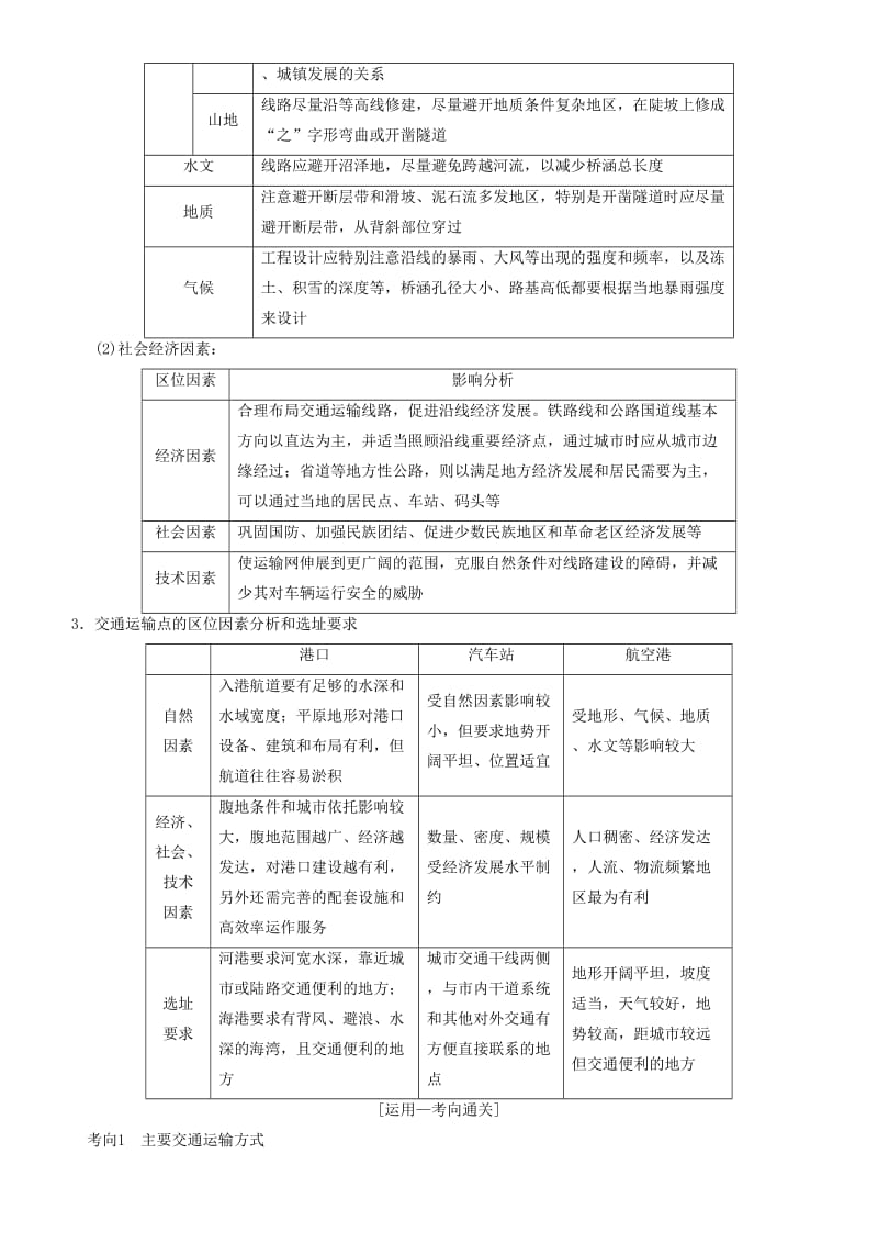 2019高考地理一轮复习 第二十三讲 交通运输布局及其对区域发展的影响讲练结合学案.doc_第2页