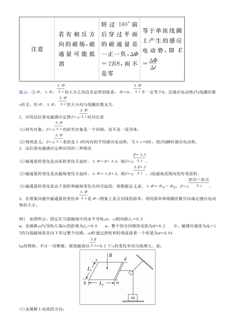 2019-2020年高考物理一轮复习第十章电磁感应第2讲法拉第电磁感应定律自感现象学案.doc_第3页