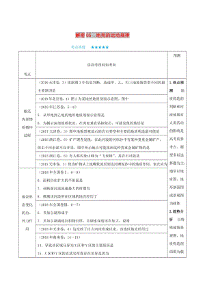 2019年高考地理 高頻考點解密 專題05 地殼的運動規(guī)律.doc