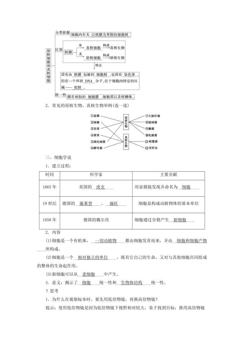 2018年秋高中生物 第一章 走近细胞 第2节 细胞的多样性和统一性学案 新人教版必修1.doc_第2页