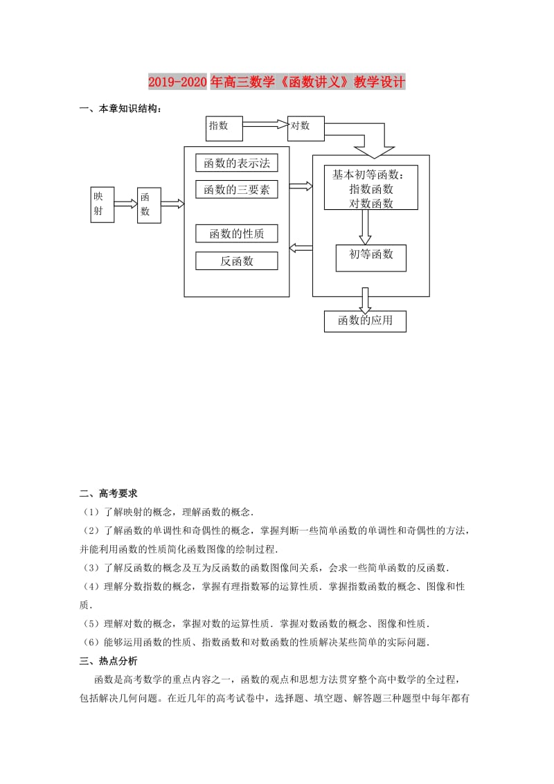 2019-2020年高三数学《函数讲义》教学设计.doc_第1页