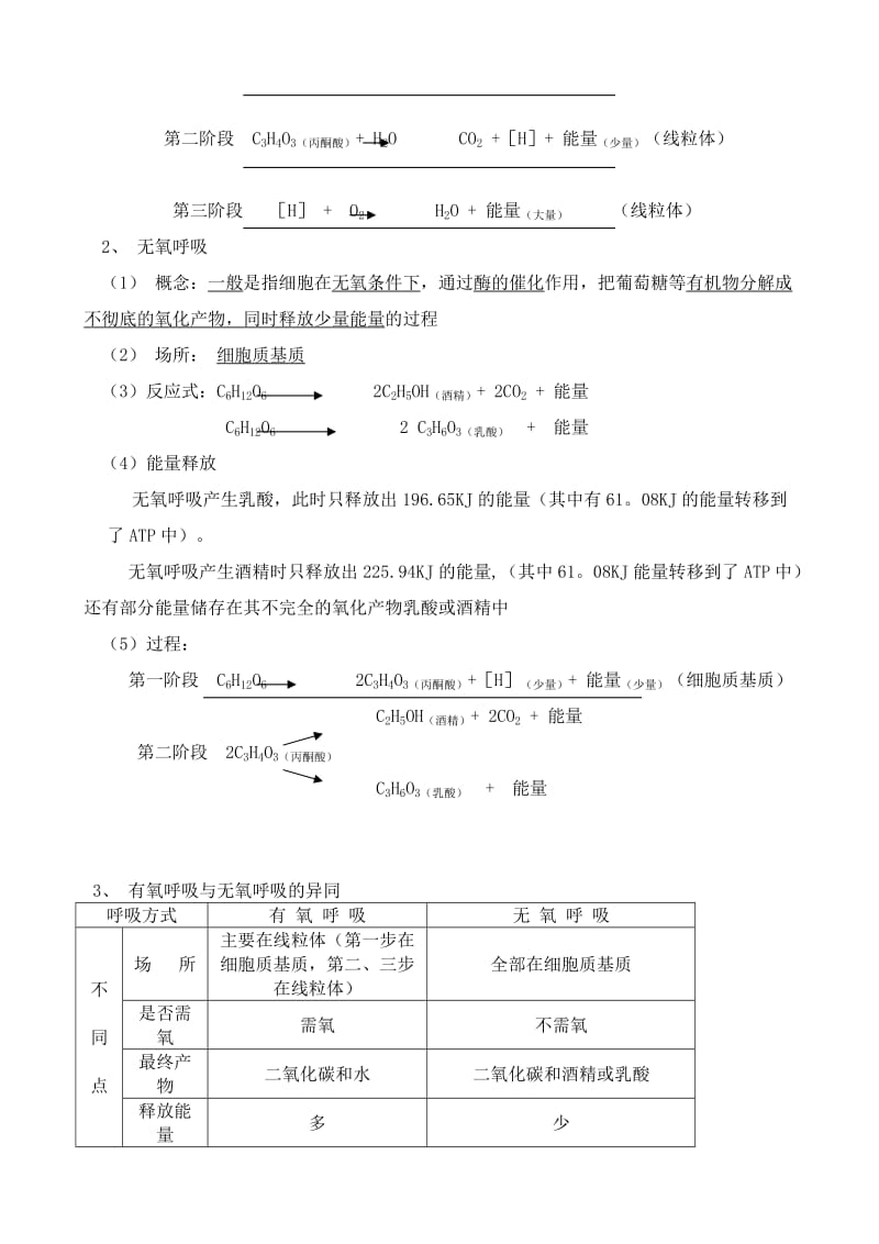 2019-2020年高中生物生物的呼吸作用教案2人教版必修1.doc_第2页