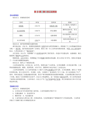 九年級歷史上冊 第五單元 資本主義的發(fā)展和社會矛盾的激化 第18課 第一次工業(yè)革命練習(xí) 中華書局版.doc