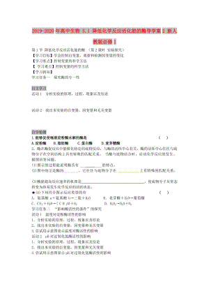 2019-2020年高中生物 5.1 降低化學(xué)反應(yīng)活化能的酶導(dǎo)學(xué)案2 新人教版必修1.doc