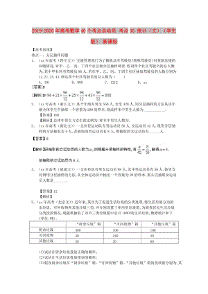 2019-2020年高考數(shù)學(xué)40個考點總動員 考點35 統(tǒng)計（文）（學(xué)生版） 新課標.doc