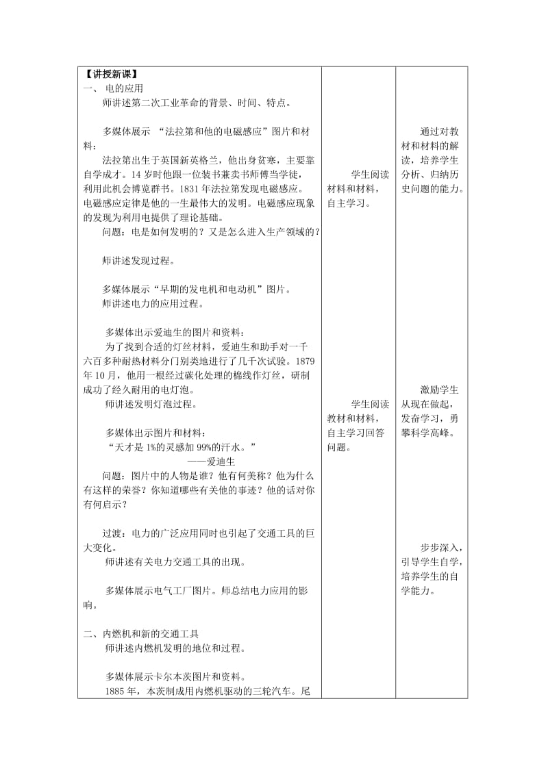 九年级历史下册 第二单元 第二次工业革命和近代科学文化 第5课 第二次工业革命教案3 新人教版.doc_第2页