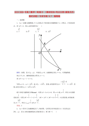 2019-2020年高三數(shù)學一輪復習 （教材回扣+考點分類+課堂內外+限時訓練）專講專練 9.7　拋物線.doc