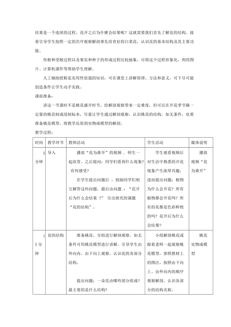 七年级生物上册 3.2.3《开花和结果》教案2 （新版）新人教版.doc_第2页