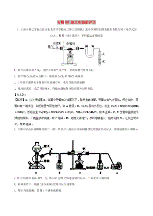 2019高考化學(xué) 元素及其化合物 專題08 獨(dú)立實(shí)驗(yàn)的評(píng)價(jià)對(duì)點(diǎn)練習(xí).doc