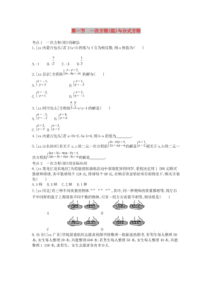 河南省2019年中考數(shù)學(xué)總復(fù)習(xí) 第二章 方程（組）與不等式（組）作業(yè)幫.doc