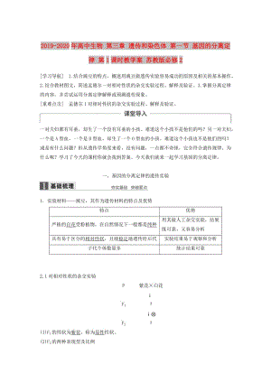 2019-2020年高中生物 第三章 遺傳和染色體 第一節(jié) 基因的分離定律 第1課時教學案 蘇教版必修2.doc