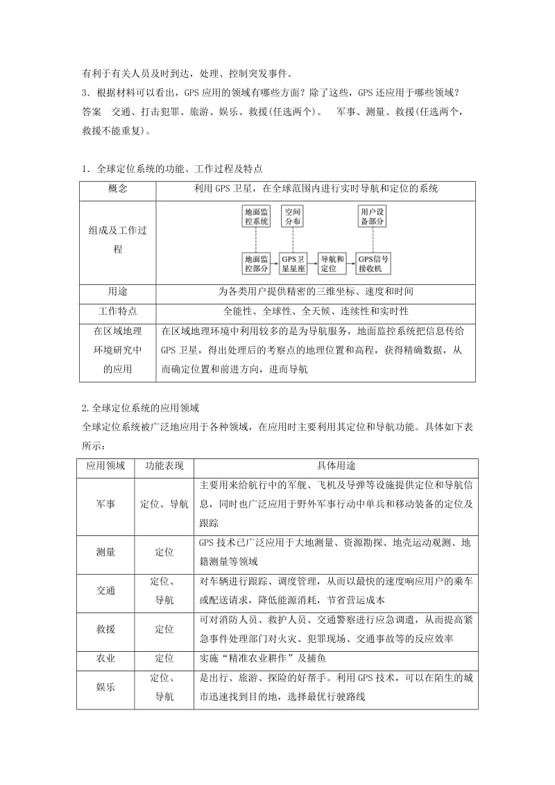 2018-2019版高中地理 第三章 地理信息技术的应用 第一节 全球定位系统的应用学案 湘教版必修3.doc_第3页