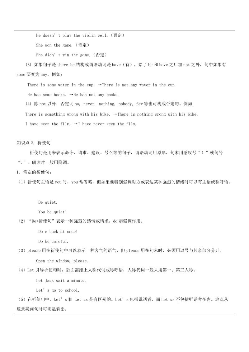 通用版2019中考英语二轮复习句子类型讲义.doc_第2页