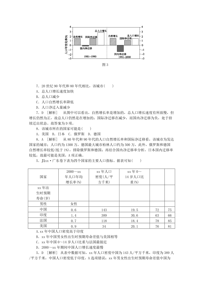 2019-2020年高考地理 （真题+模拟新题分类汇编） 人口与环境.DOC_第2页