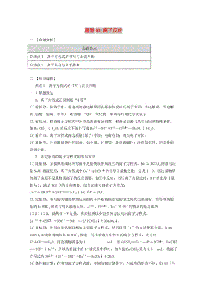 2019年高考化學 專題1.3 離子反應題型搶分卷.doc