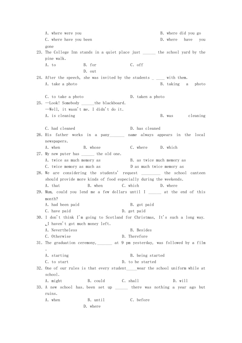 2019-2020年高三英语上学期期末考试北师大版.doc_第3页