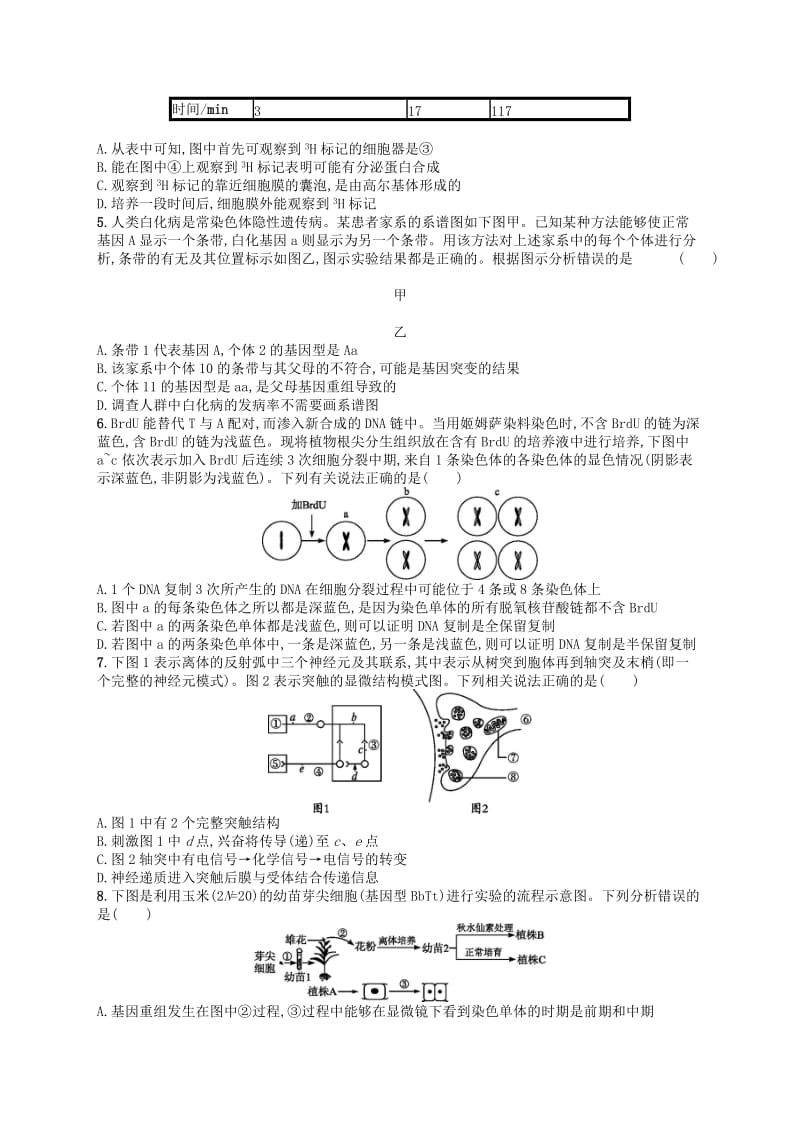 2019版高考生物大二轮复习 题型增分练：题型专项练1 图示图解类.doc_第2页