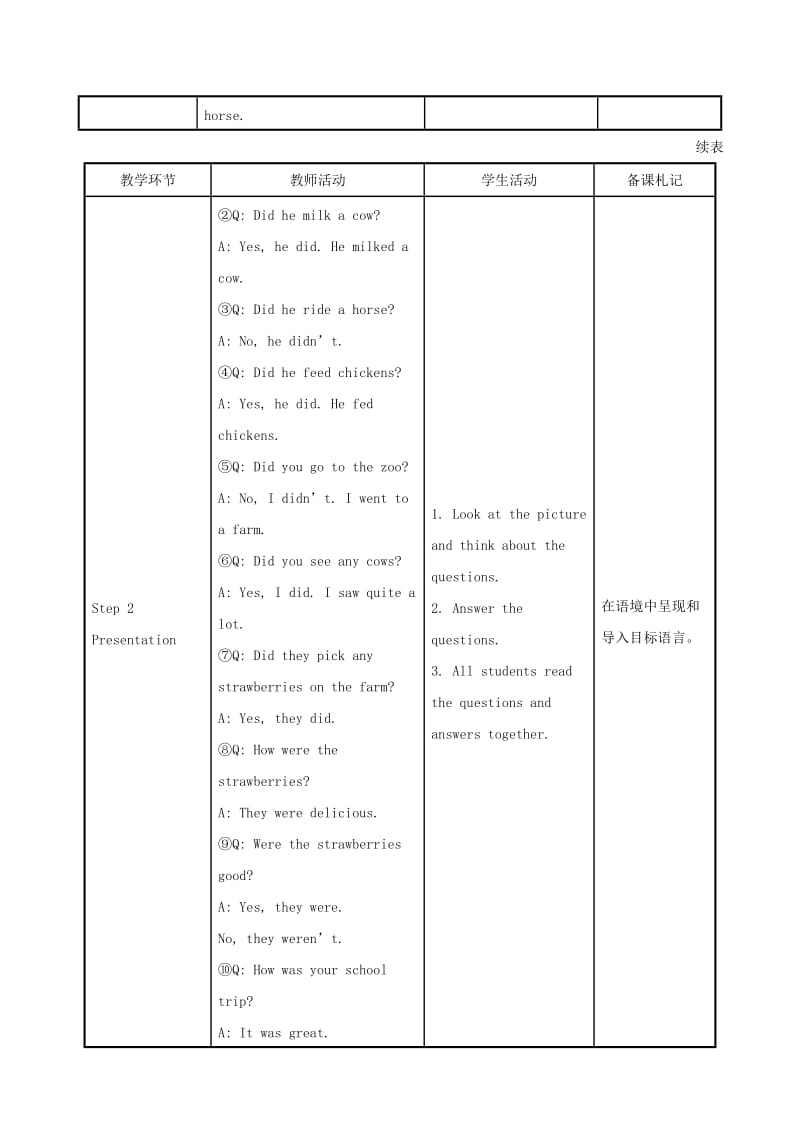 2019版七年级英语下册 Unit 11 How was your school trip教案 （新版）人教新目标版.doc_第3页