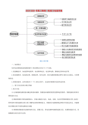 2019-2020年高三物理一輪復習電場學案.doc