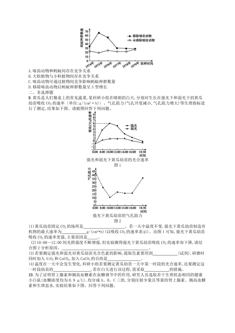 2019版高考生物大二轮复习 题型增分练：题型专项练2 坐标曲线类.doc_第3页