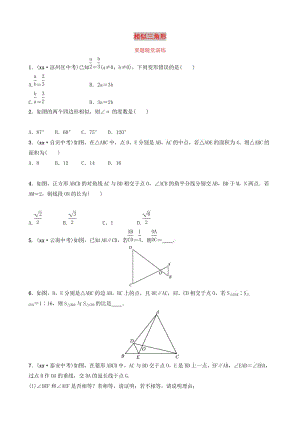 山東省德州市2019中考數學復習 第四章 幾何初步與三角形 第七節(jié) 相似三角形要題隨堂演練.doc