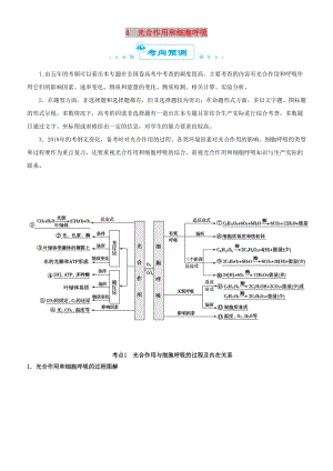 2019屆高考生物二輪復習 專題4 光合作用和細胞呼吸學案.docx