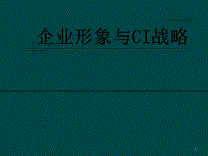 企業(yè)形象與CI戰(zhàn)略ppt課件